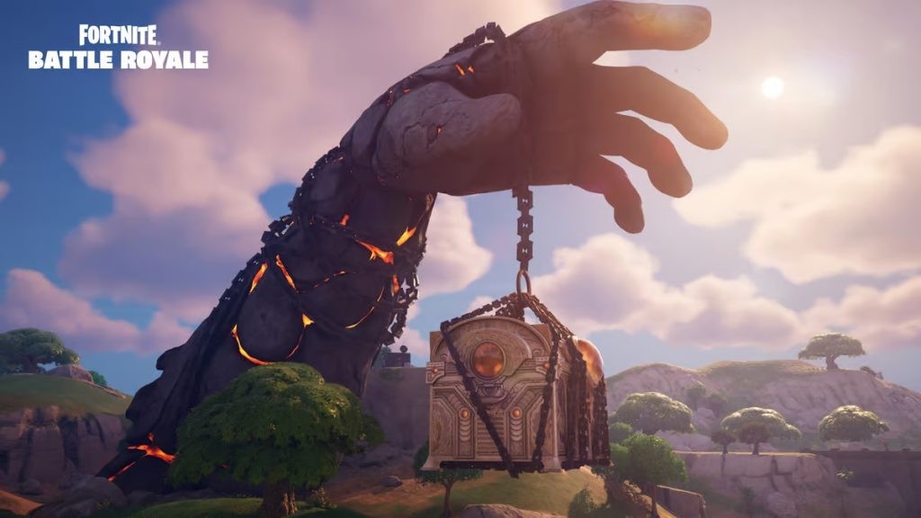 Fortnite just wrapped up another event that features a massive titan-like hand emerging from the ground with what players have dubbed as Pnadora's box.