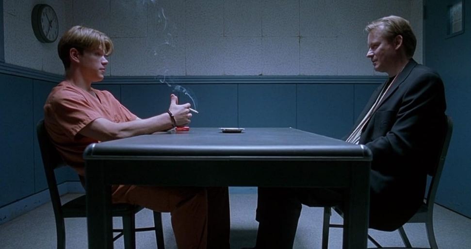 Matt Damon and Stellan Skarsgård in Good Will Hunting (1997)