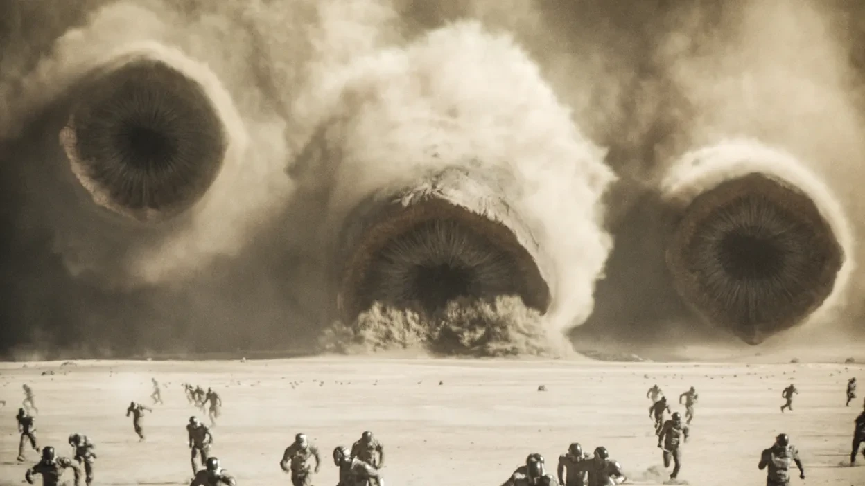 The sandworms in Dune are a visual spectacle!