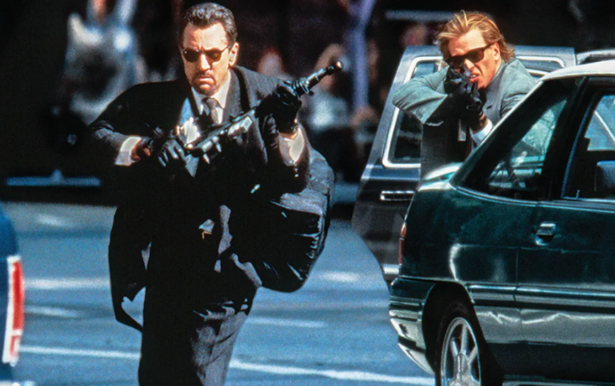 Robert De Niro and Val Kilmer in 1995 film Heat (via Warner Bros.)