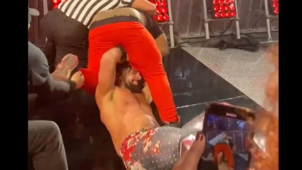 Rollins attacked by fan (image via X)