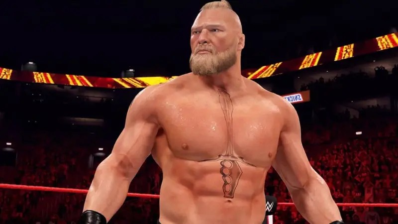 Lesnar is not a part of the official playable roster of the game.