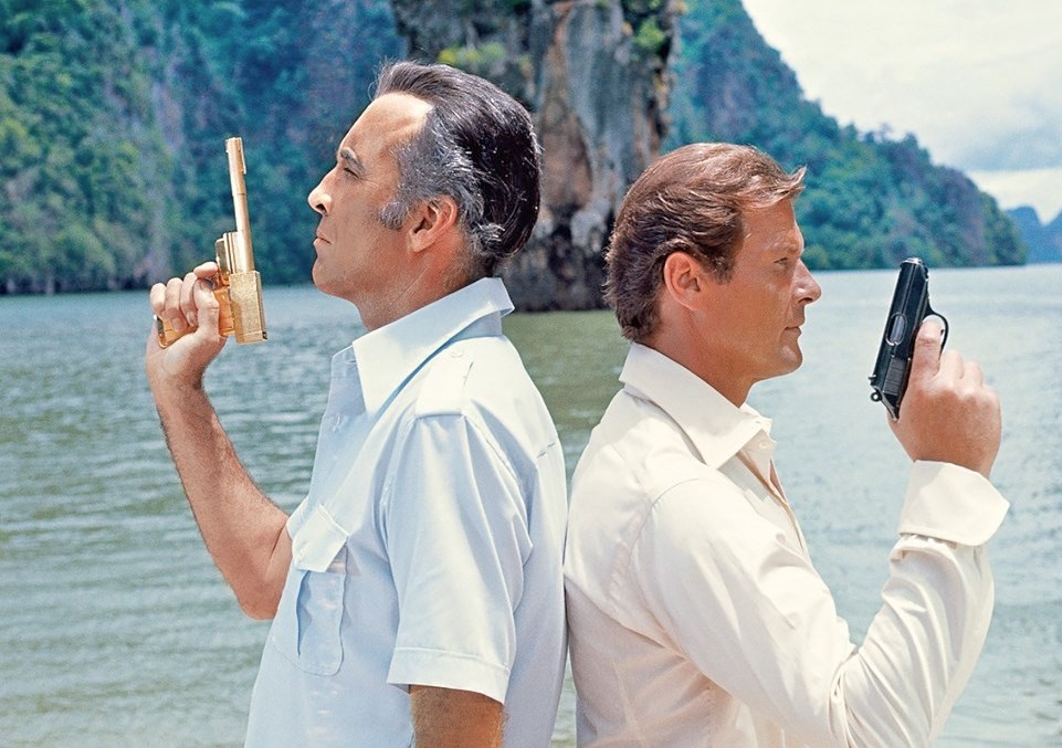 Christopher Lee and Roger Moore in the James Bond film The Man With The Golden Gun