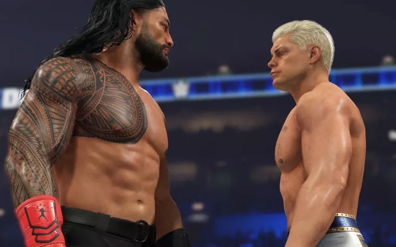 Roman Reigns and Cody Rhodes in WWE 2K24