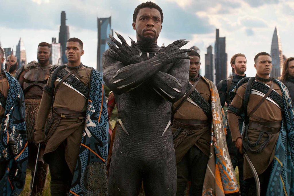 Chadwick Boseman as Black Panther in a still from Avengers: Infinity War 