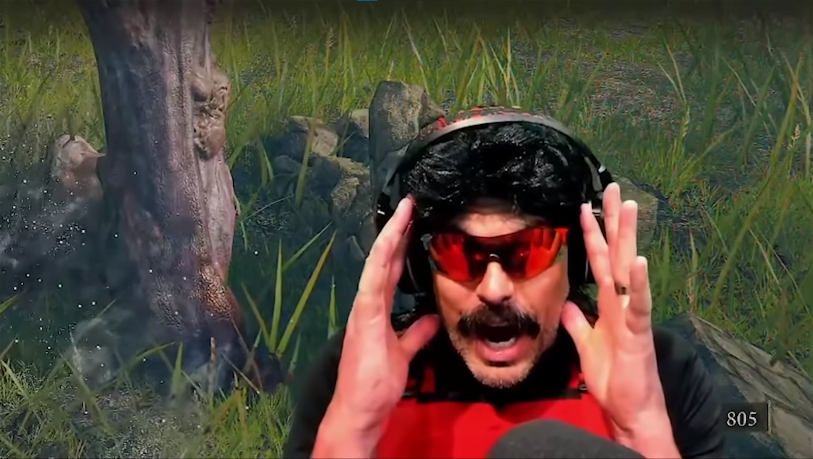 Famous YouTuber DrDisrespect raging while playing the game.