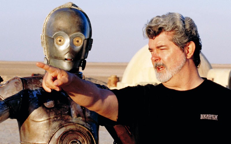 George Lucas directing a Star Wars film 
