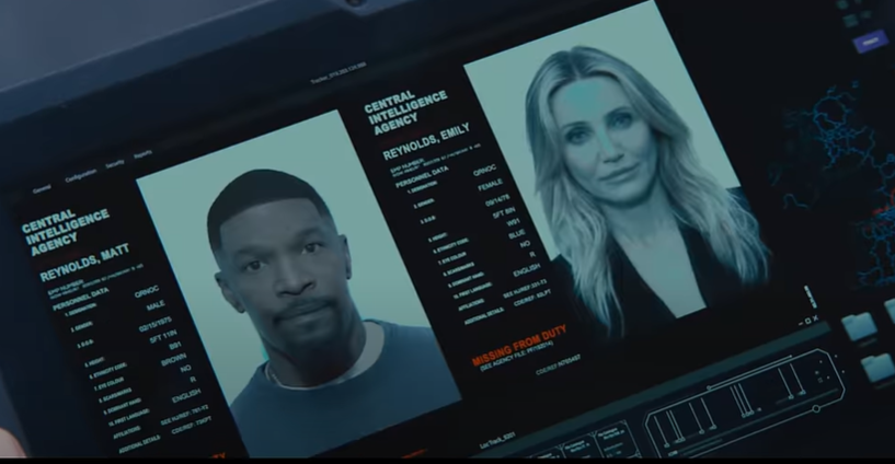 Jamie Foxx and Cameron Diaz in Back in Action (image via Netflix)