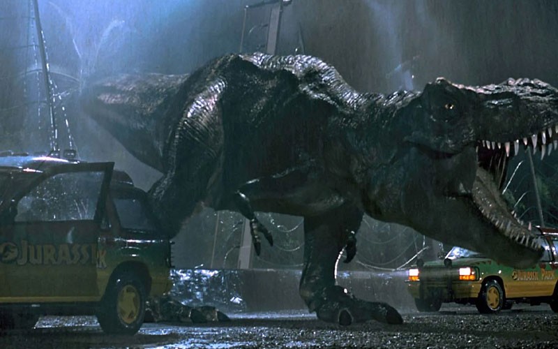 A pivotal scene from Jurassic Park