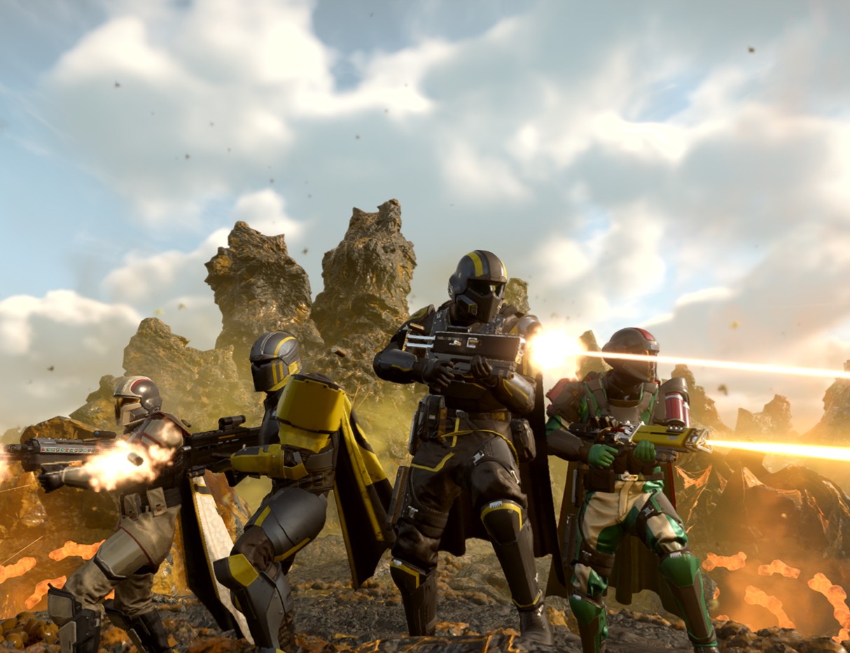 Working together to "earn" mechs has Helldivers 2 players very excited. Image credit: Arrowhead