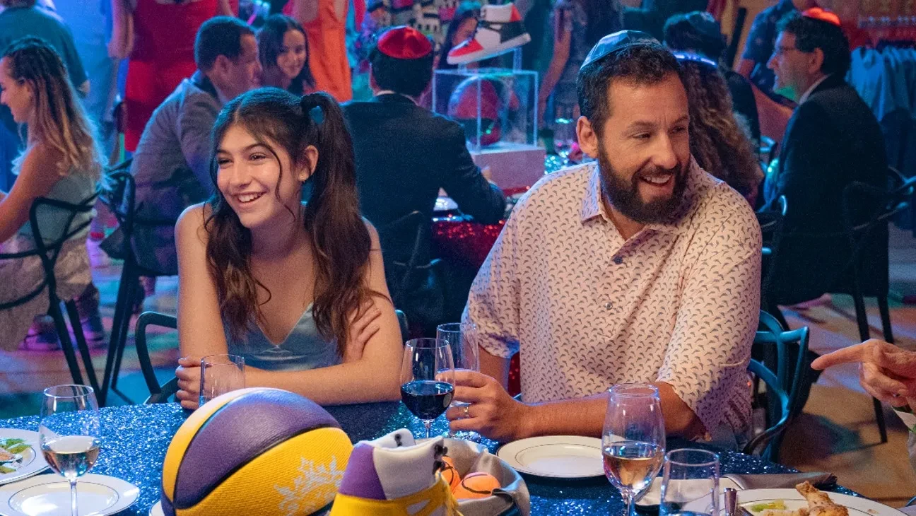 Adam Sandler with his daughter in Netflix's You're So Not Invited To My Bat Mitzvah