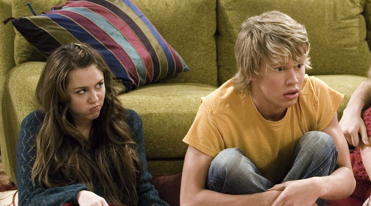 Miley Cyrus and Austin Butler in Hannah Montana
