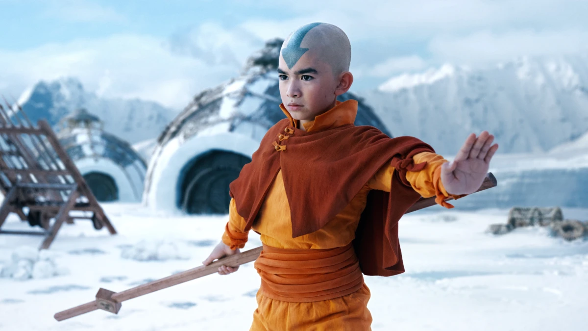 Gordon Cormier as Aang in Netflix's Avatar: The Last Airbender