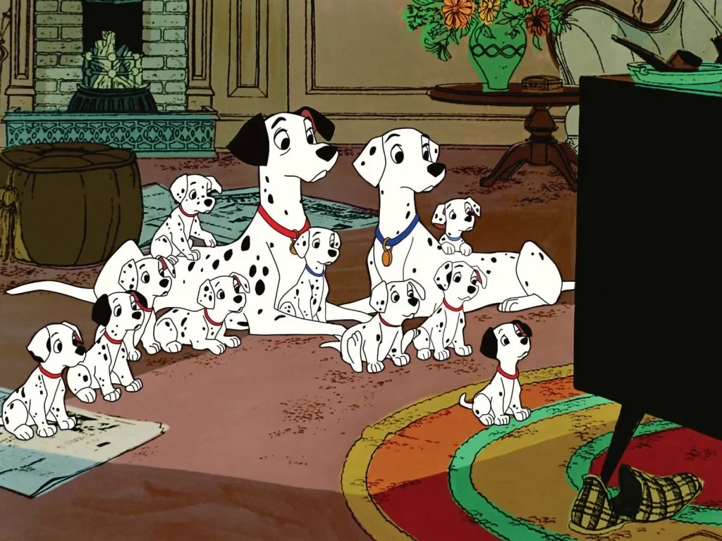 A still from One Hundred and One Dalmatians