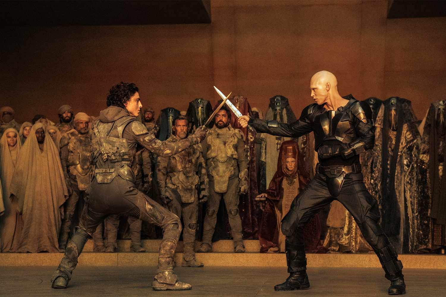 Timothée Chalamet and Austin Butler in Dune: Part Two