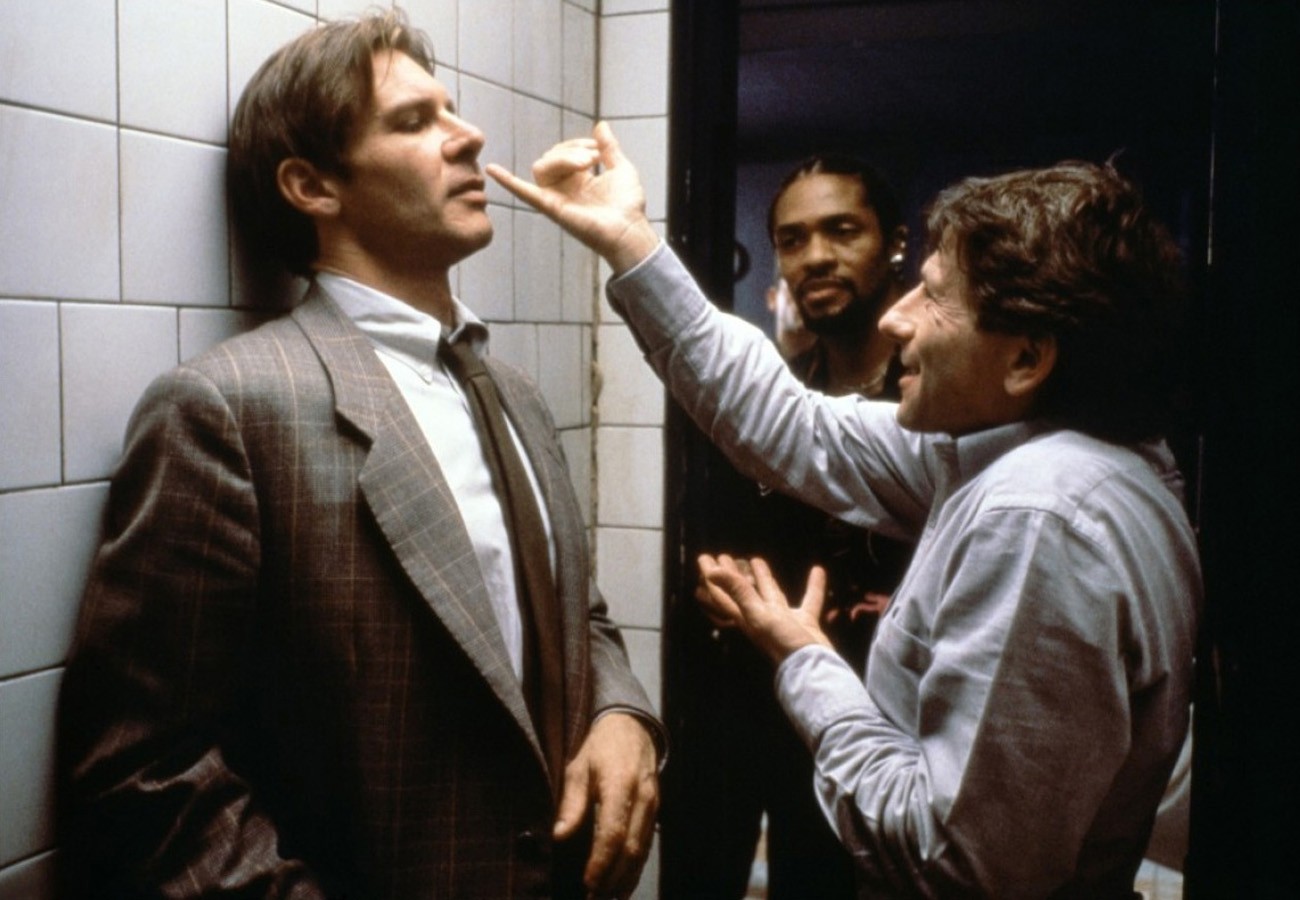 Roman Polanski and Harrison Ford on the sets of Frantic