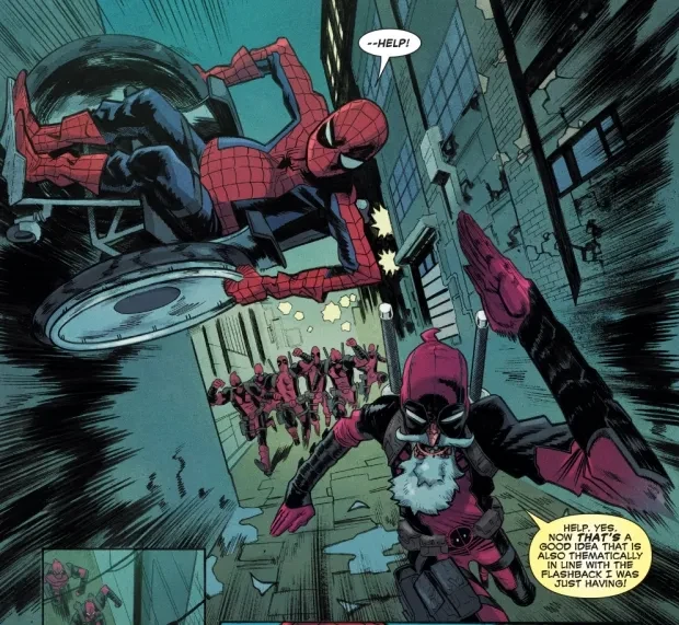 A panel from the Spider-Man/Deadpool comic series