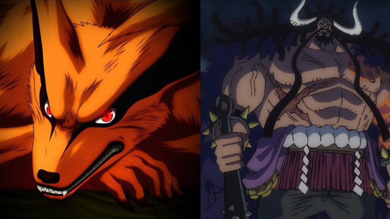 Kurama from Nruto and Kaido from One Piece 