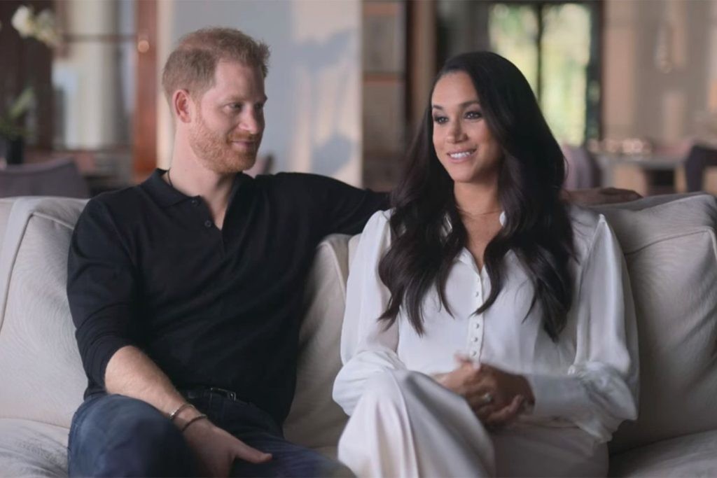 Meghan Mrkle and Prince Harry in Netflix's Harry and Meghan