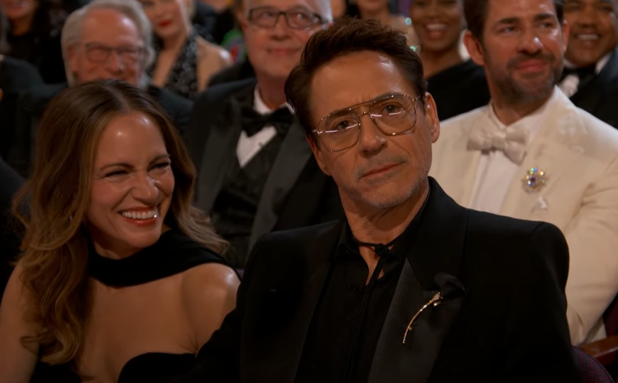 Robert Downey Jr.'s reaction to the controversial jokes (image via Jimmy Kimmel Live! | YouTube)