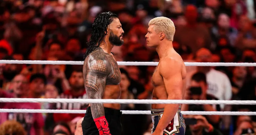 Roman Reigns and Cody Rhodes at WrestleMania 39