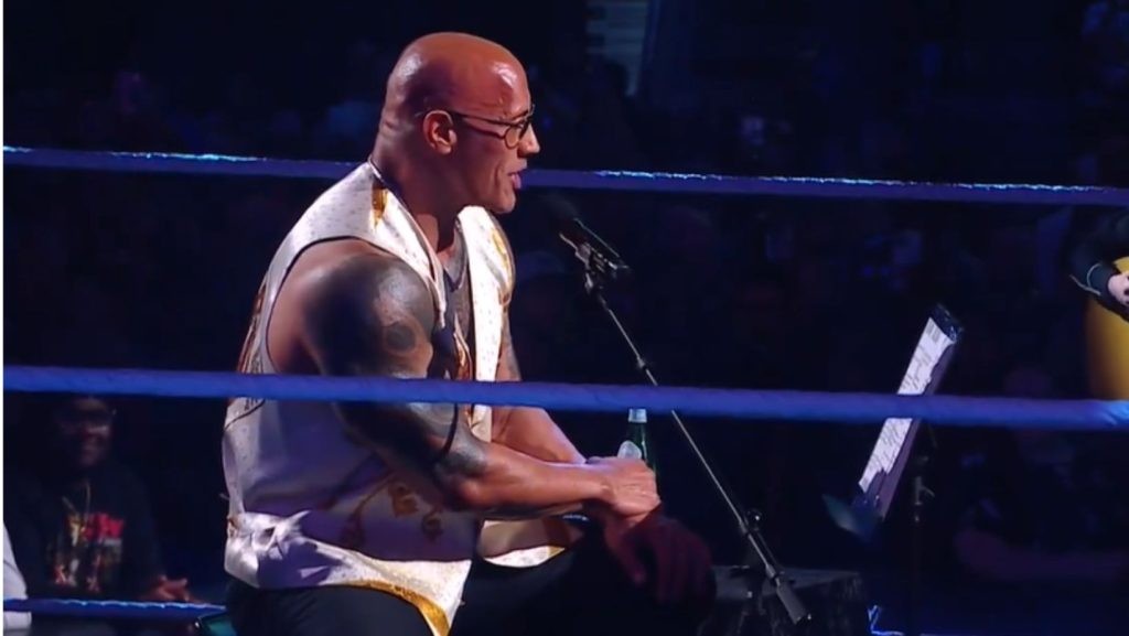 Dwayne Johnson singing on SmackDown (via X | WWE)