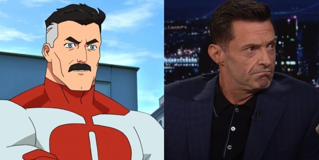 Could Hugh Jackman be the live-action Omni-Man? Credit: Amazon Prime Video; The Tonight Show Starring Jimmy Fallon