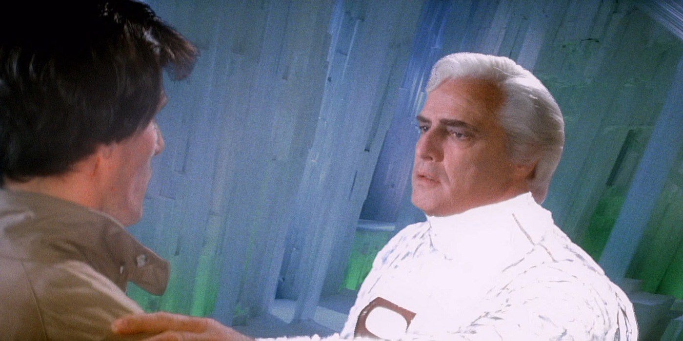 Christopher Reeve and Marlon Brando in Superman II: Richard Donner Cut