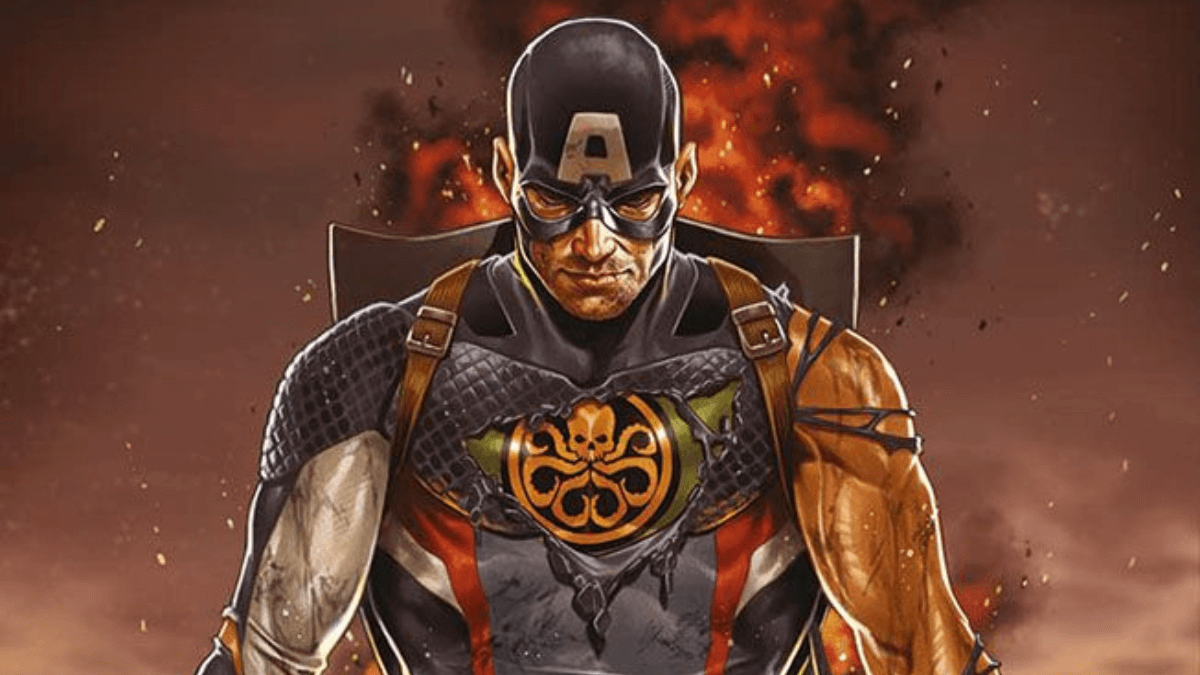 Captain America in the cover of Secret Empire comics deluxe edition