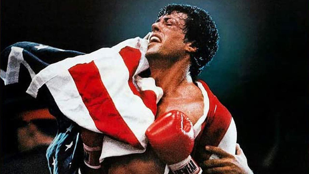 Rocky Balboa celebrating his victory