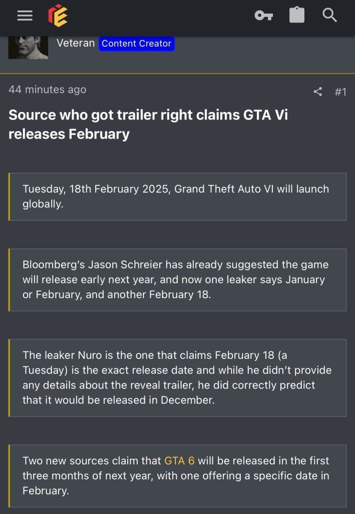 GTA 6 release date leaked