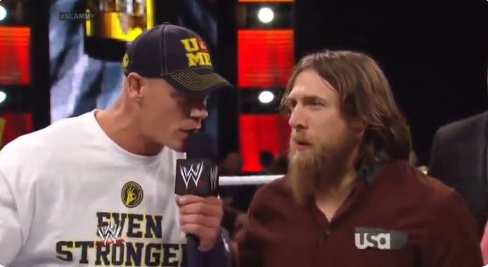 John Cena and Daniel Bryan on Monday Night RAW back in 2013