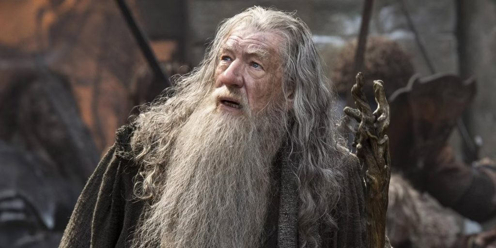 Sir Ian McKellen as Gandolf in The Hobbit
