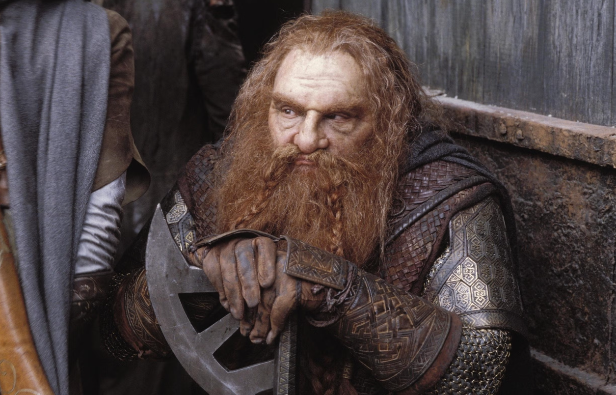John Rhys-Davies as as the dwarf Gimli