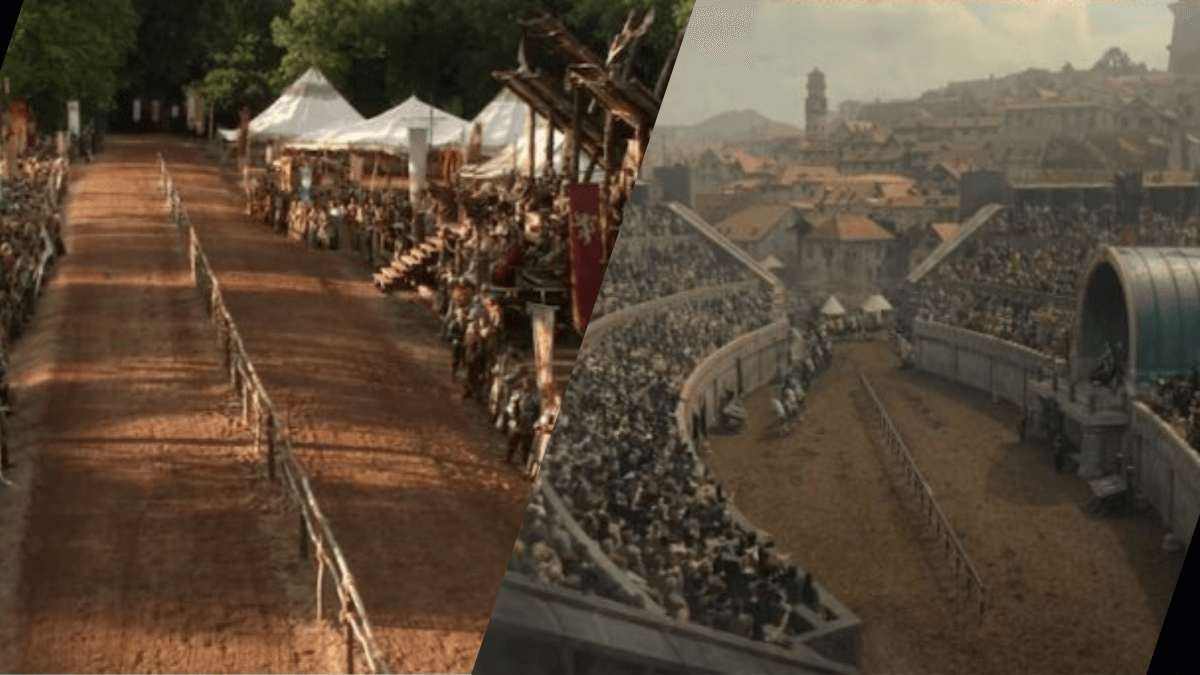 The jousting tournament scene in GOT and HOTD show the difference in budget of the shows