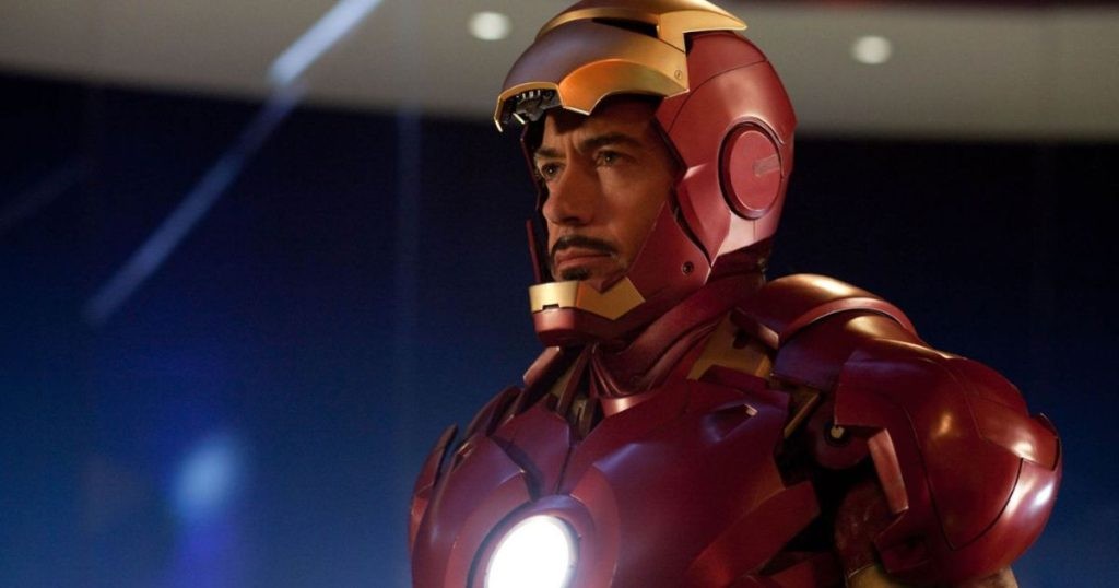 Robert Downey Jr in his Iron Man suit