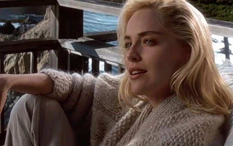 Sharon Stone smiling in this scene 