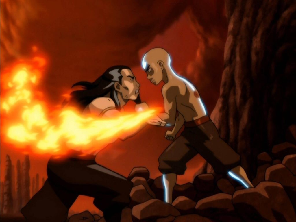 The young Avatar taking control of the fight