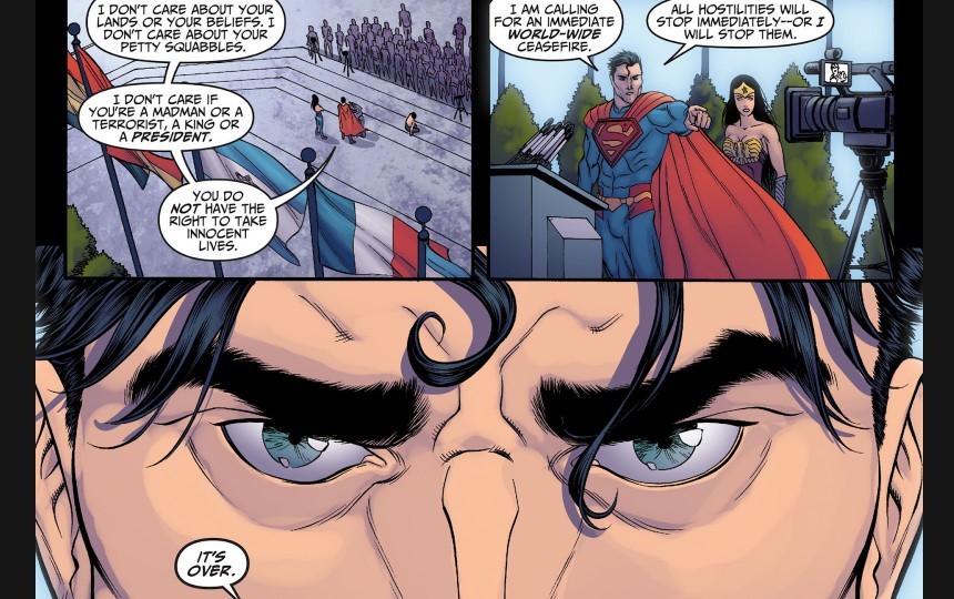 Superman demands a worldwide ceasefire