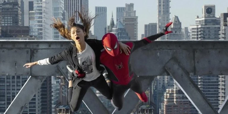 Tom Holland and Zendaya in action 