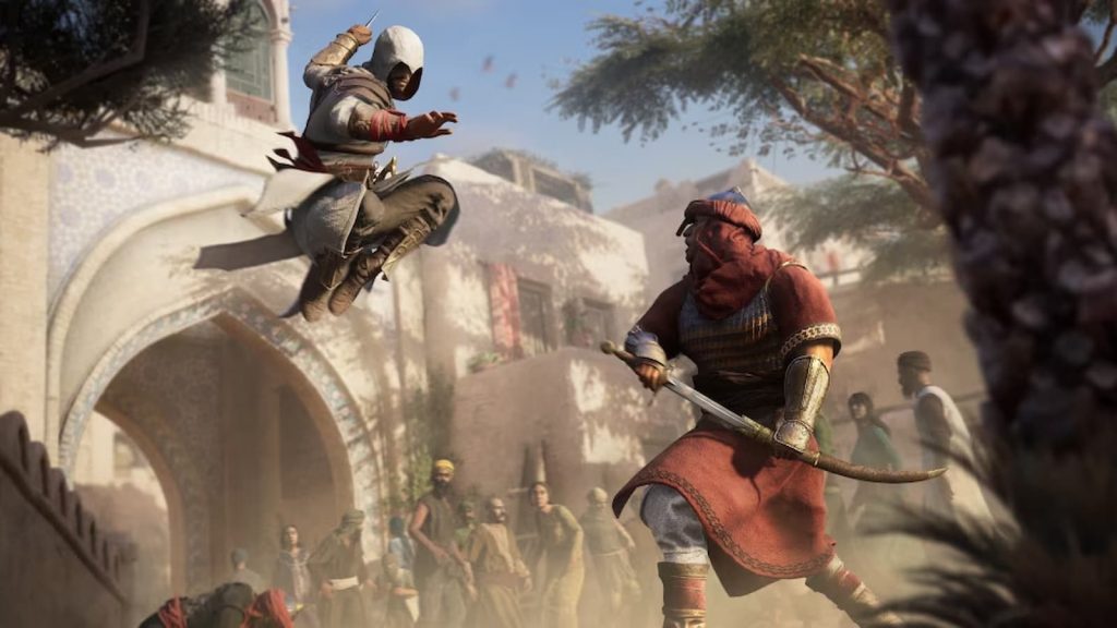 The image shows the stealth mechanic of Assassin's Creed Mirage