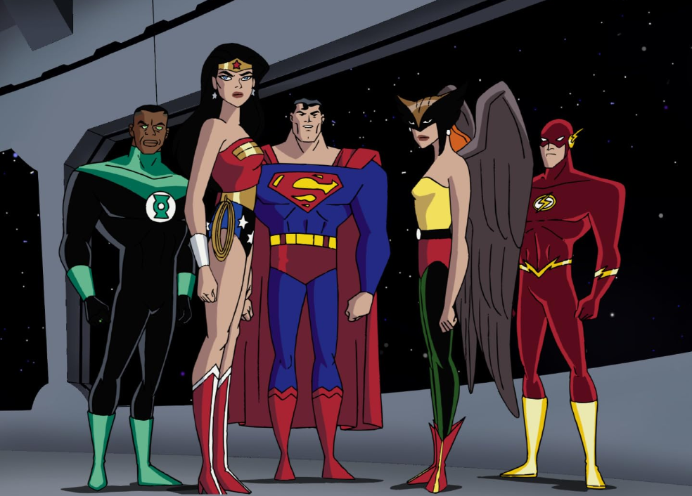 Green Lantern, Wonder Woman, Superman, Hawkgirl, Flash