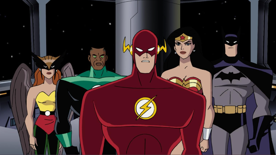The Flash, Green Lantern, Wonder Woman, Hawkgirl, and Batman
