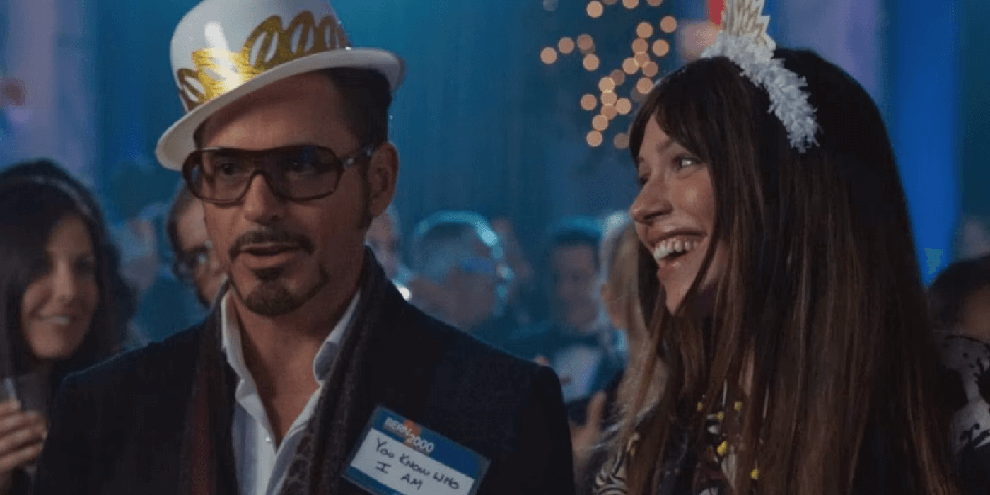 Robert Downey Jr. and Rebecca Hall in Iron Man 3