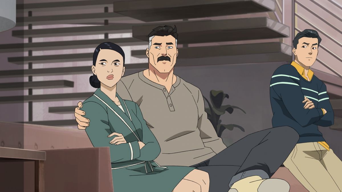 Sandra Oh, J. K. Simmons, and Steven Yeun played the Grayson family in Invincible