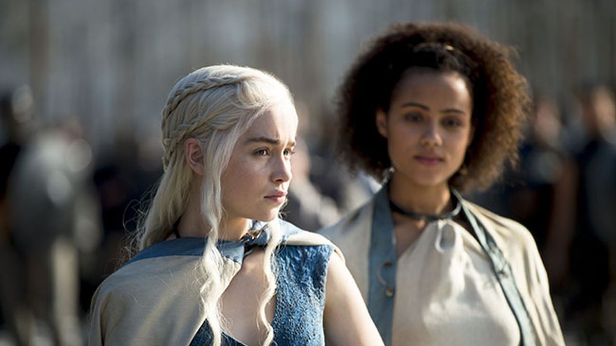 Emilia Clarke and Nathalie Emmanuel in a still from Game of Thrones