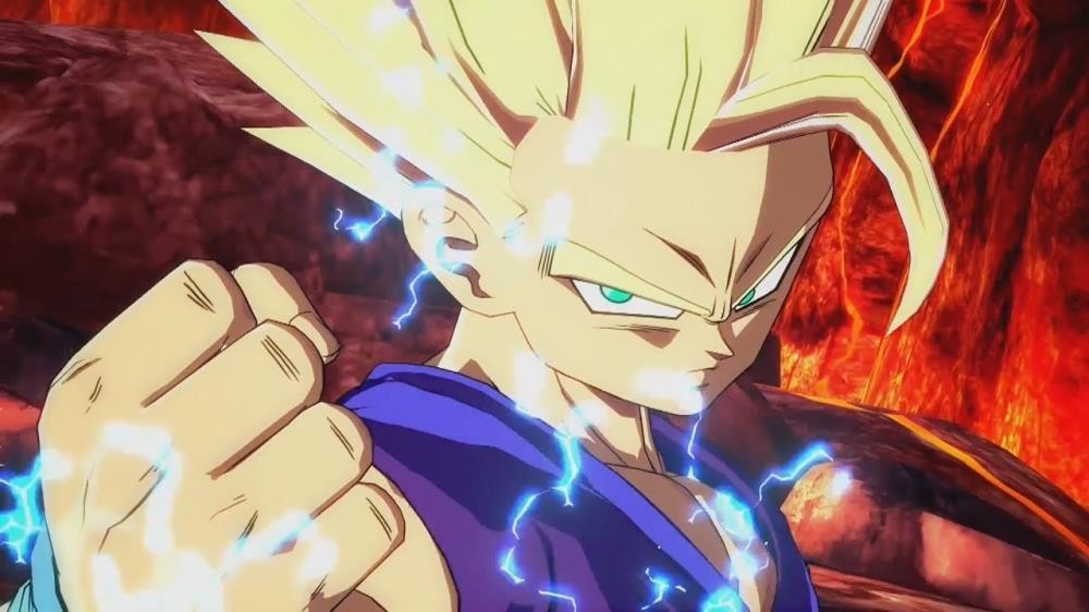 Super Saiyan 2 Gohan, as depicted in Dragon Ball: FighterZ