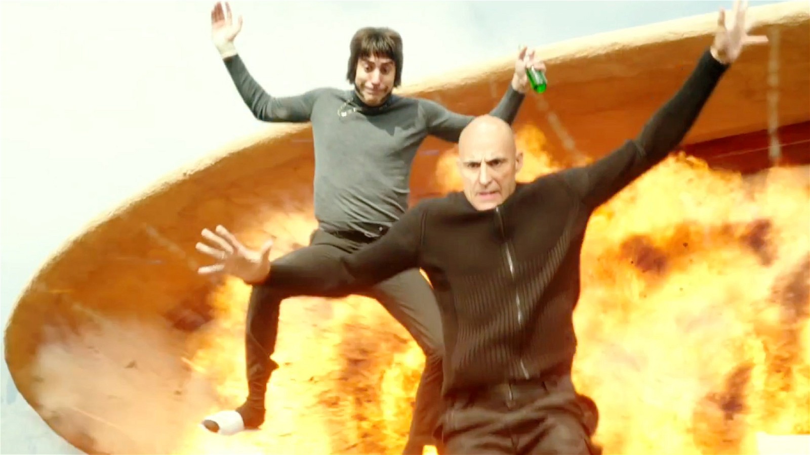 Sacha Baron Cohen and Mark Strong in The Brothers Grimsby
