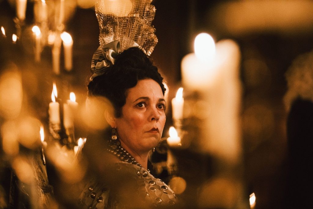 Olivia Colman in a still from The Favourite