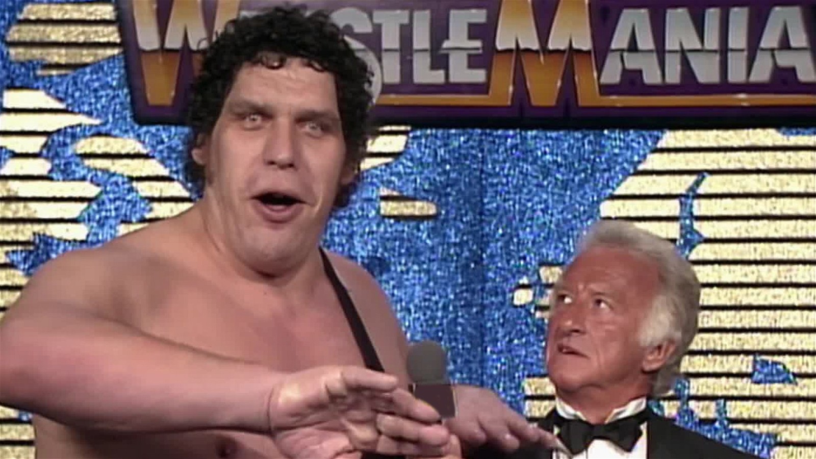 Bob Uecker with Andre The Giant | Credits: WWE